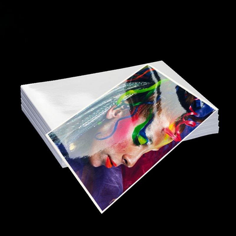 干胶亮面铜版纸打印纸标签背胶贴纸空白书写自粘彩色喷墨速干