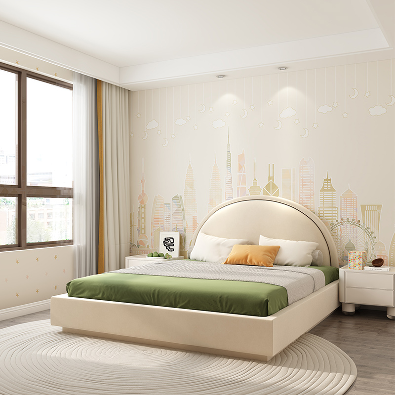 22新款无缝墙布男女孩卧室儿童房墙纸公房B壁布背景墙包安装