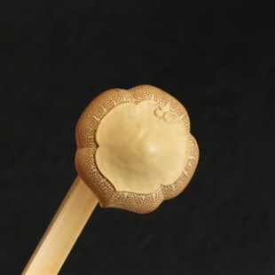 名家张念超本工纯手工精工雕刻老玉竹如意手把件把玩竹雕文玩