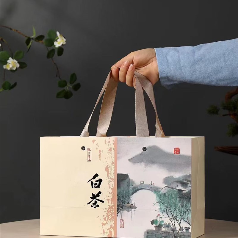 新白茶包装盒空礼盒仿木茶叶盒方罐铁罐礼品盒送内袋