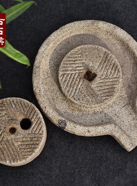 精品传统小石磨磨盘民间老石磨青石手工天然磨手推旧复古石磨