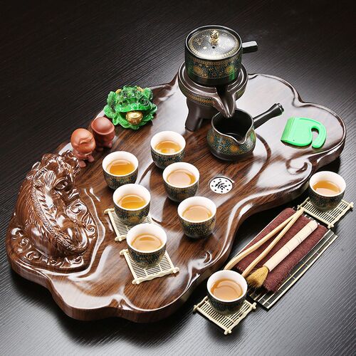 茶具装自动现代客厅功夫实木茶盘紫砂茶杯茶道茶台