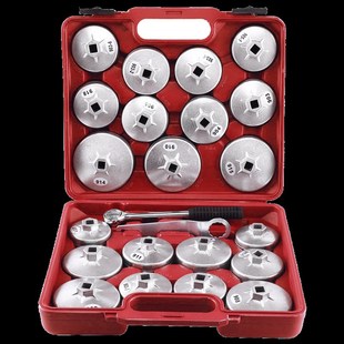 新款 机油滤清器扳手拆卸工具 汽车碗型23件套帽式 机油格机滤套装