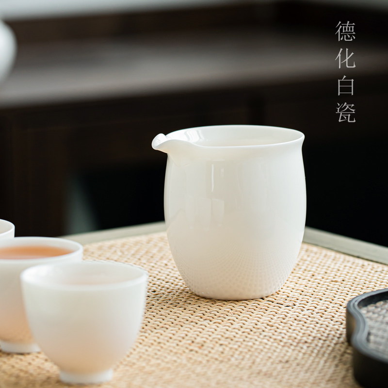 260毫升公道杯德化白瓷倒分茶器匀杯羊脂玉陶瓷功夫茶具配件茶海