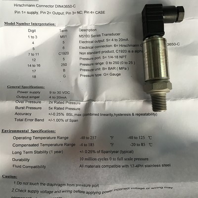 M5156-C2547U-016BG压力变送器M5256-000002-016BG金属传感器