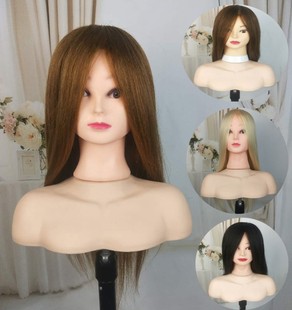 美发用模特头支架带肩膀假人头模肩包托模具底座模型公仔头展示架