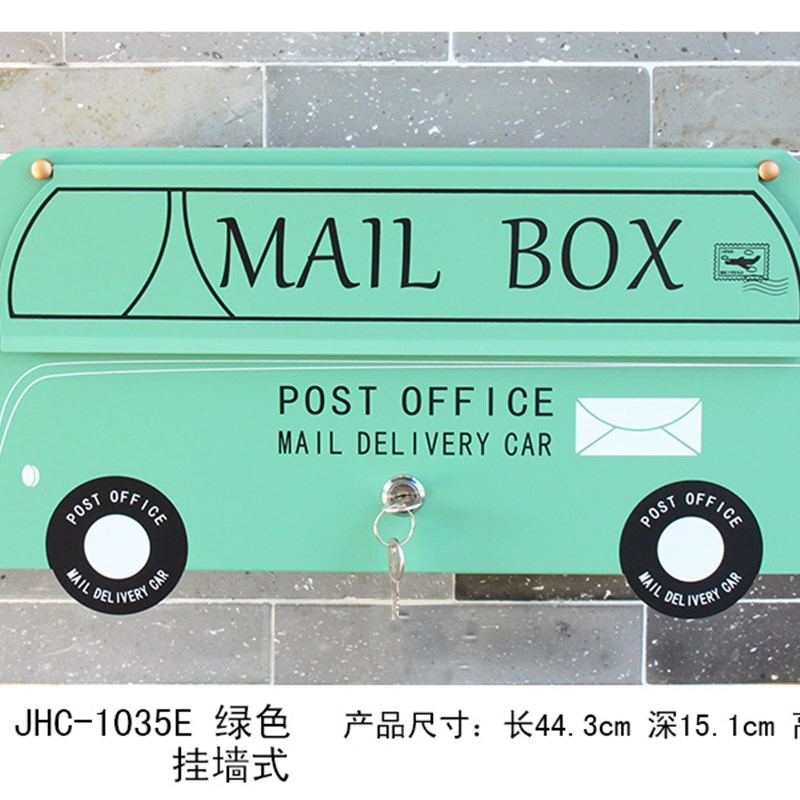 JHC-1035E 车造型挂墙式 立杆式信箱 邮筒 别墅花园装饰信报箱