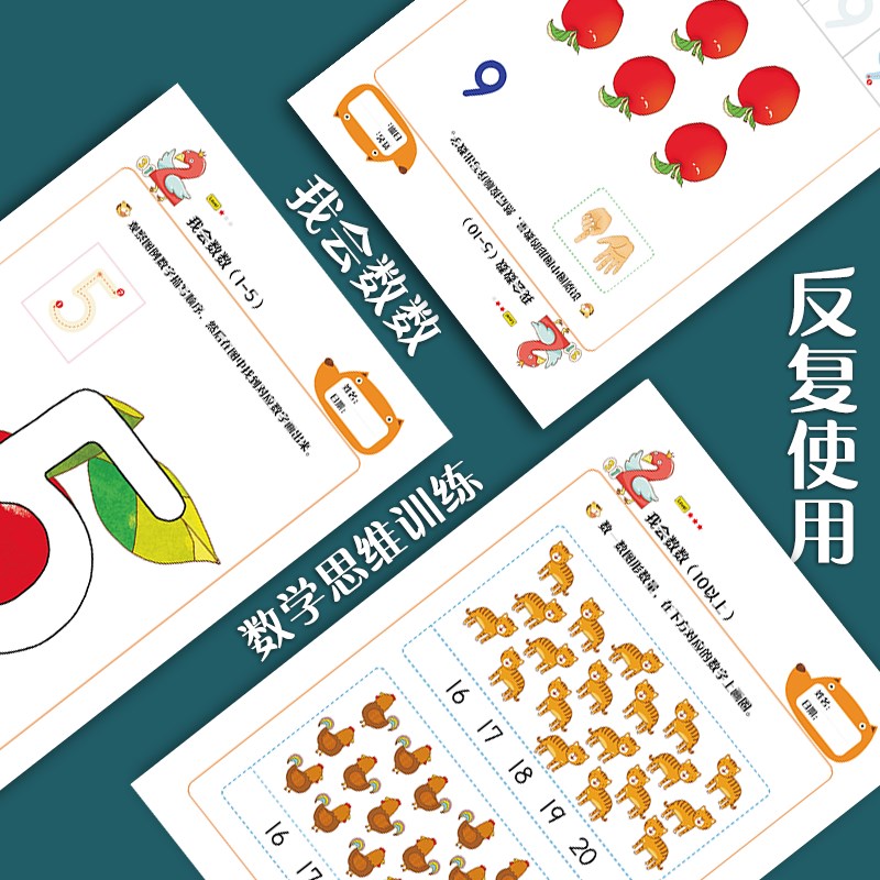 幼儿园数学思维启蒙训练我会数数宝宝数字认知逻辑思维早教教具
