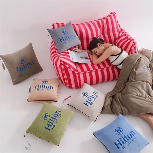 两用抱枕被靠垫枕头被秋冬绒纯色刺绣汽车沙发午睡宿舍二合一