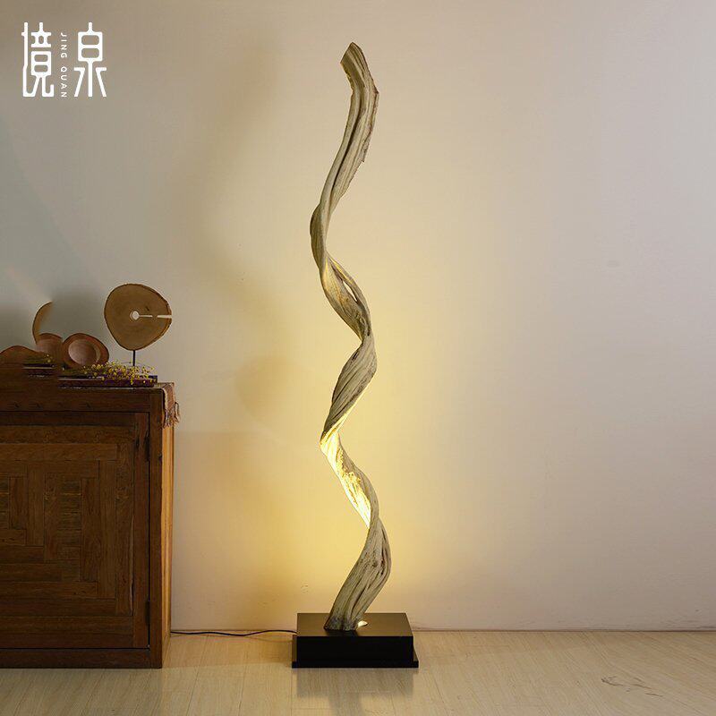 境泉东南亚设计师艺术大落地灯酒店玄关装饰灯饰创意藤条地灯