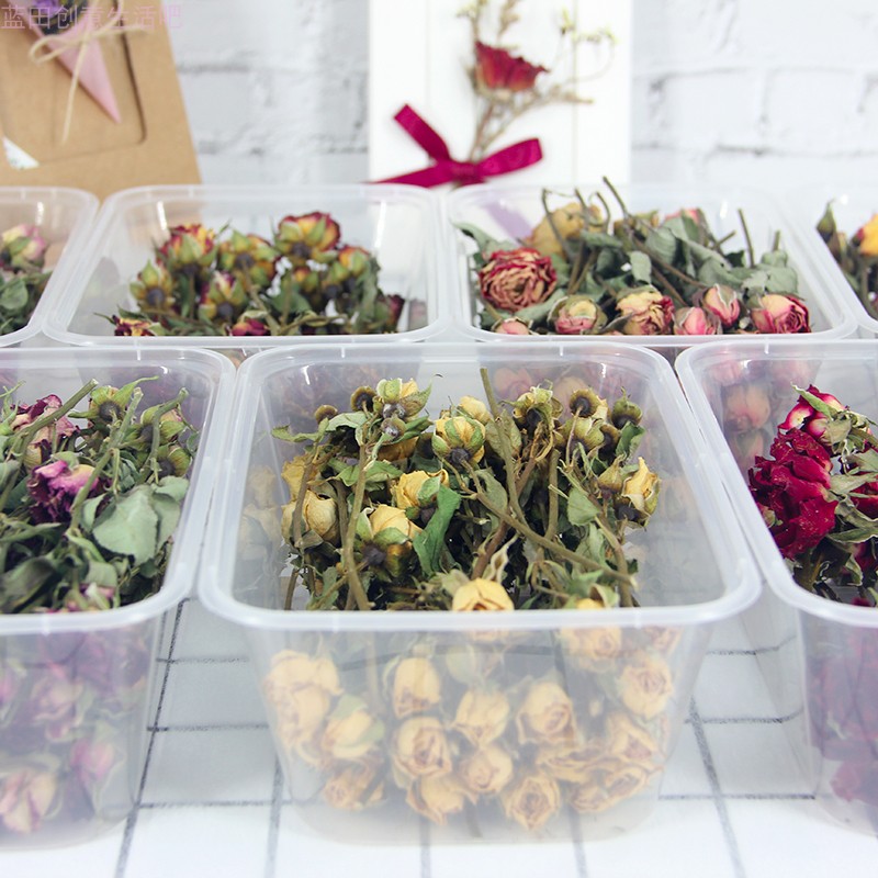 蜡片天然玫瑰带枝干花材狂欢泡泡植物画波塞尼娜幼儿园装饰玻璃罩图片