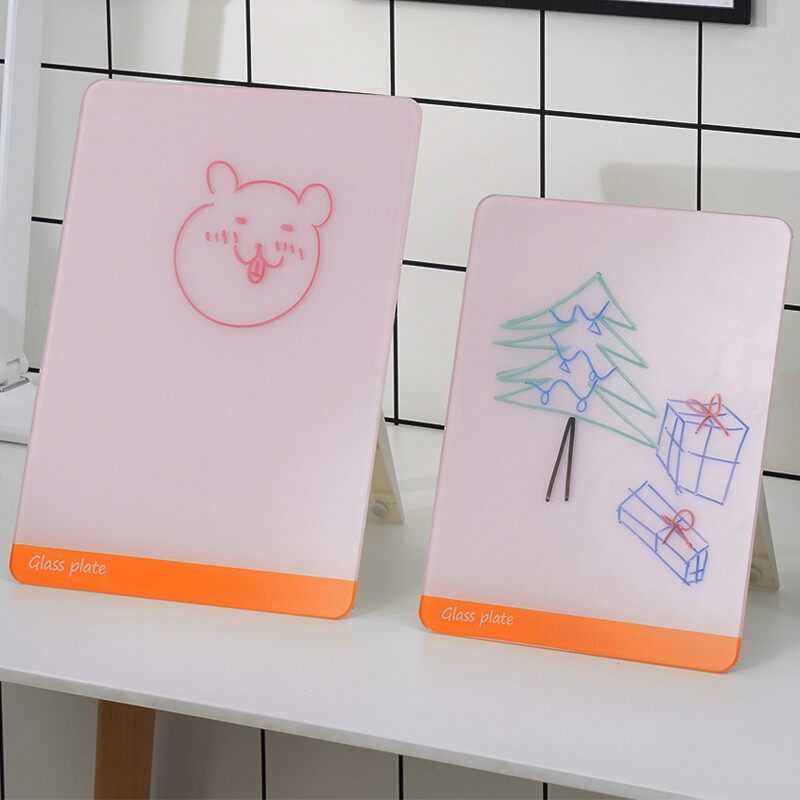 奇班便签桌面白板留言板钢化玻璃白板会议教学办公便签记事板小支