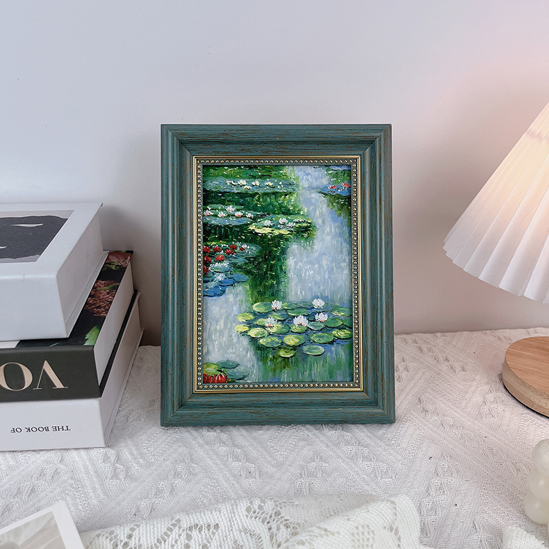 莫奈睡莲美欧式油画装饰画挂画客厅卧室餐厅摆件复古相框小物件图片