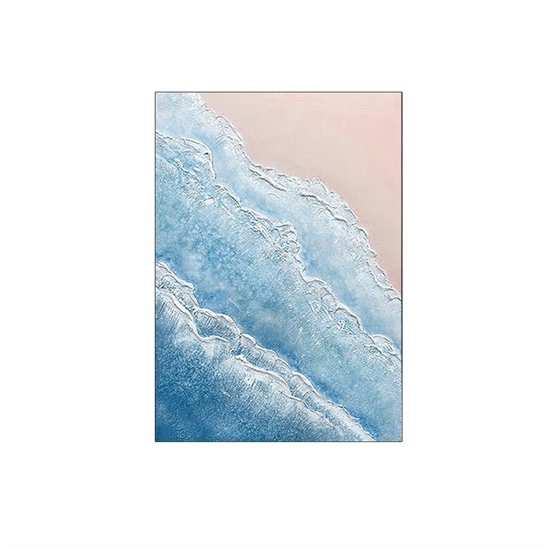 大芬村纯手绘油画肌理立体沙滩海浪玄关客厅落地大幅装饰挂画壁画图片