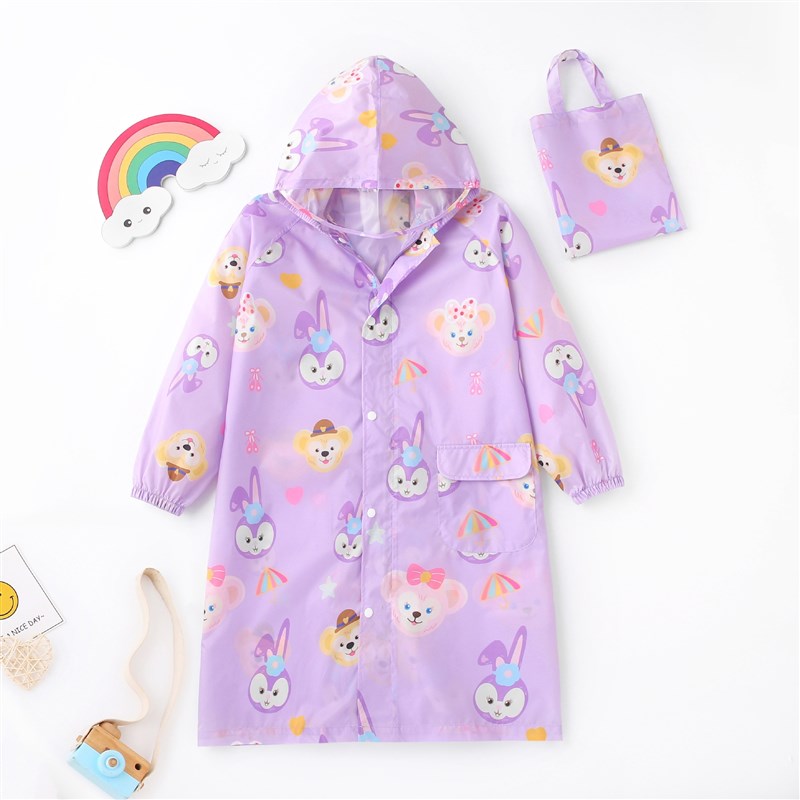 卡通款小学生带书包位雨衣男女孩加大码宽松版雨衣胖孩子儿童雨披