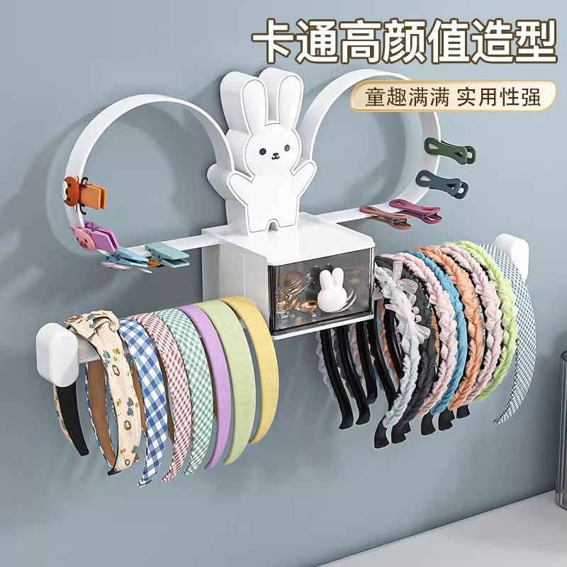 发箍收纳神器挂墙儿童发饰收纳盒发圈发夹挂钩展示架头绳发卡壁挂