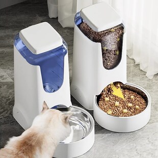 宠物大容量自动不锈钢喂食器不卡粮狗狗饮水器猫咪喂食碗狗大出口
