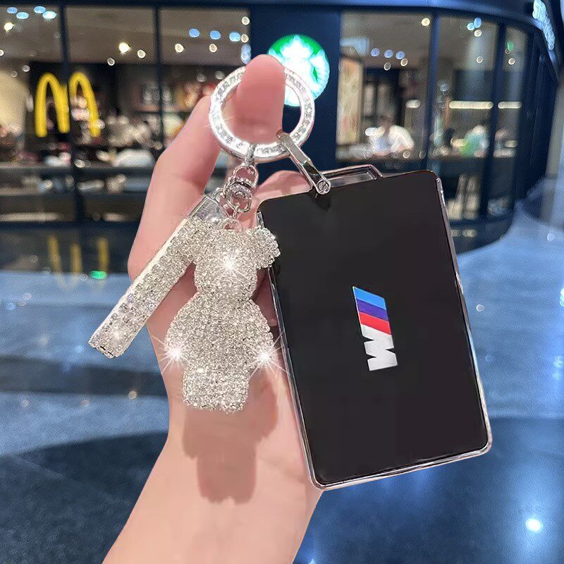 适用宝马卡片钥匙套2024款X1新5系7系NFC汽车卡包x5l壳X7扣高档女