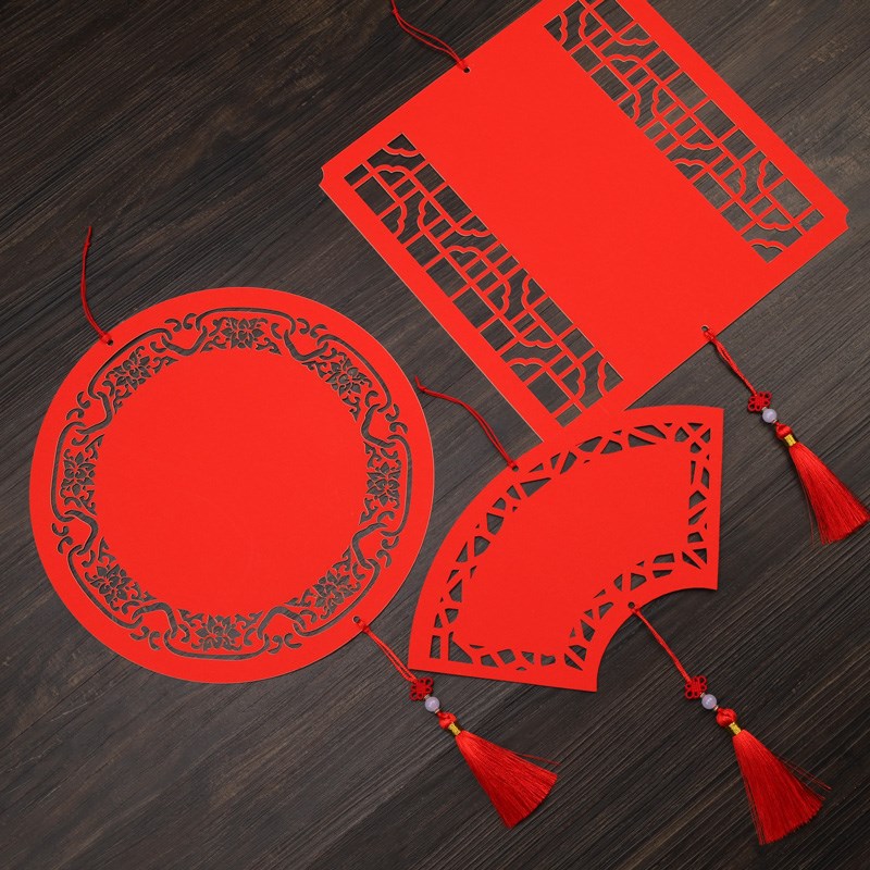 文必升2025龙年万年红挂件带流苏春节手写福字红纸福卡斗方小号空