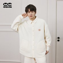 conklab趣味水果标格子夹棉肌理衬衫男春季国潮宽松休闲情侣外套