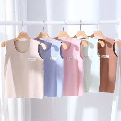 儿童德绒发热无痕宝宝背心保暖秋冬季女男童婴儿内穿打底护肚吊带