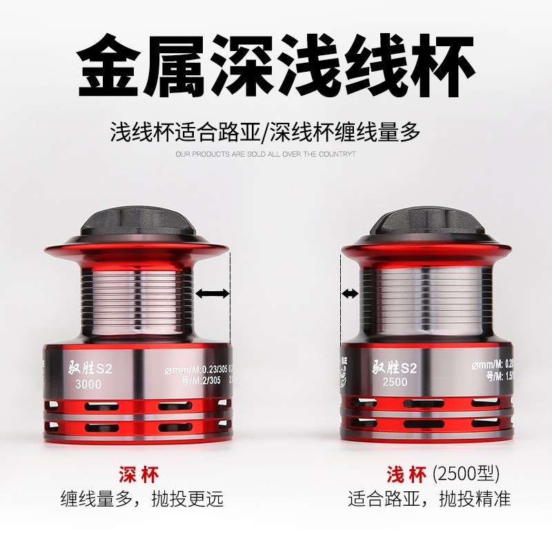 狼王驭胜S2纺车轮全金属齿轮路亚竿抛杆岸筏矶串爆炸钓鱼轮