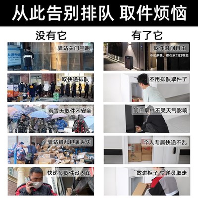 家门口快递收件柜收纳存放箱配送包裹投递收件箱室外别墅防盗