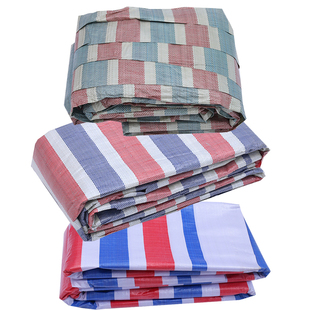 单模膜工地工程彩条布防雨布装修铺地一次性防尘三色布米米宽