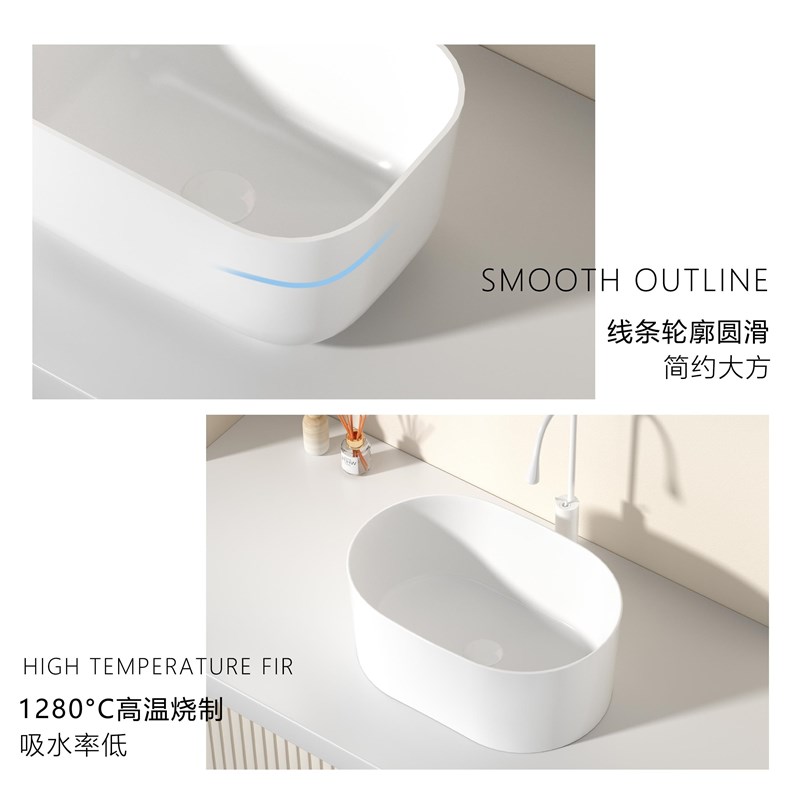 台上盆高档大尺寸洗手盆卫生间阳台洗衣盆家用防溅水陶瓷洗漱面盆