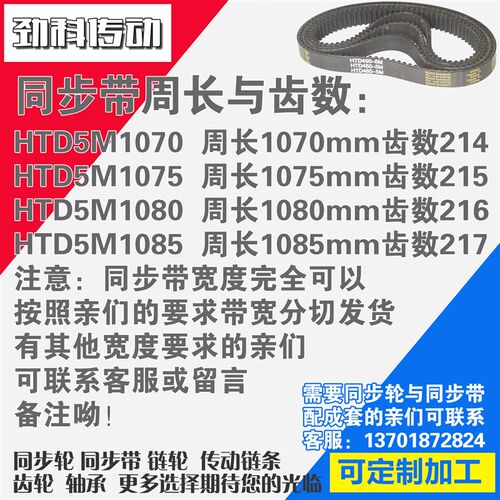 氯丁橡胶同步带HTDM M7 M M同步带同步轮配