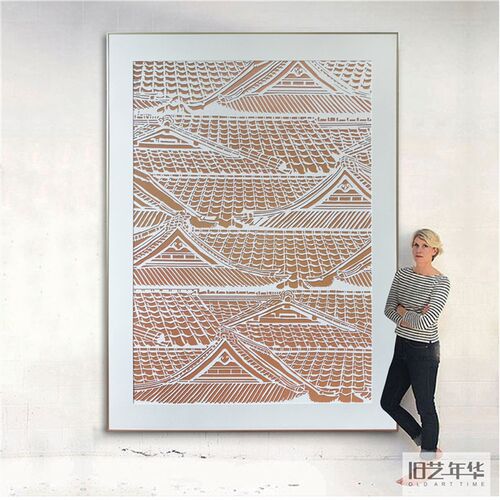 沙发背景墙挂画现代立体雕刻砂岩肌理高端山水装饰画样板房画