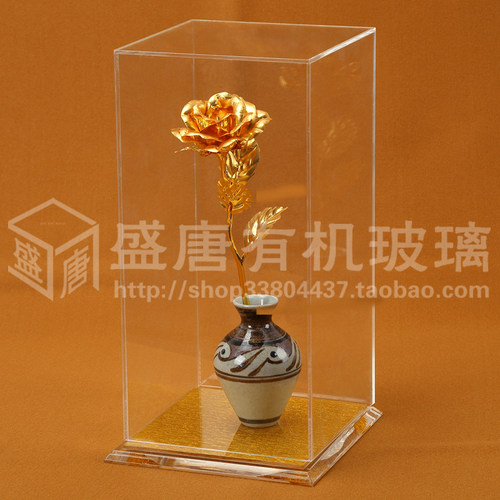 高盒子板材有机玻璃箱 厚金底座高档展示盒