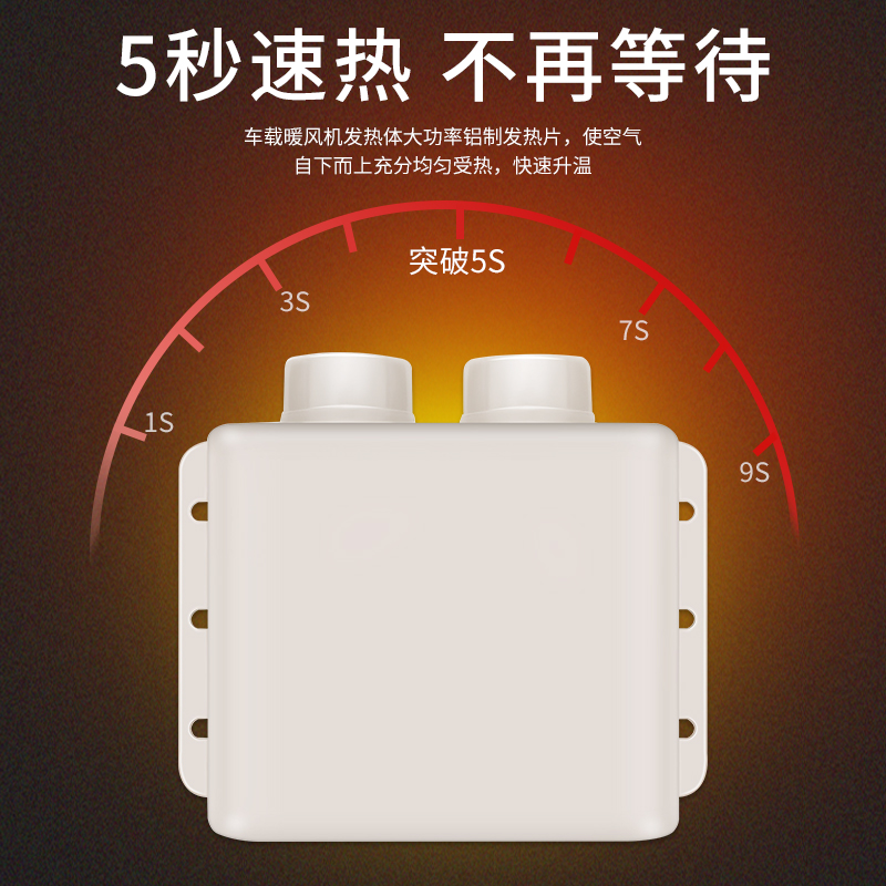 汽车载取暖器12v24v电动车内暖风机车用电热货车新能源除霜除雾器