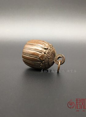 铜铜挂件旧仿古摆件砣藏砣南瓜宠秤秤纸实心铜茶宠压铜雕件