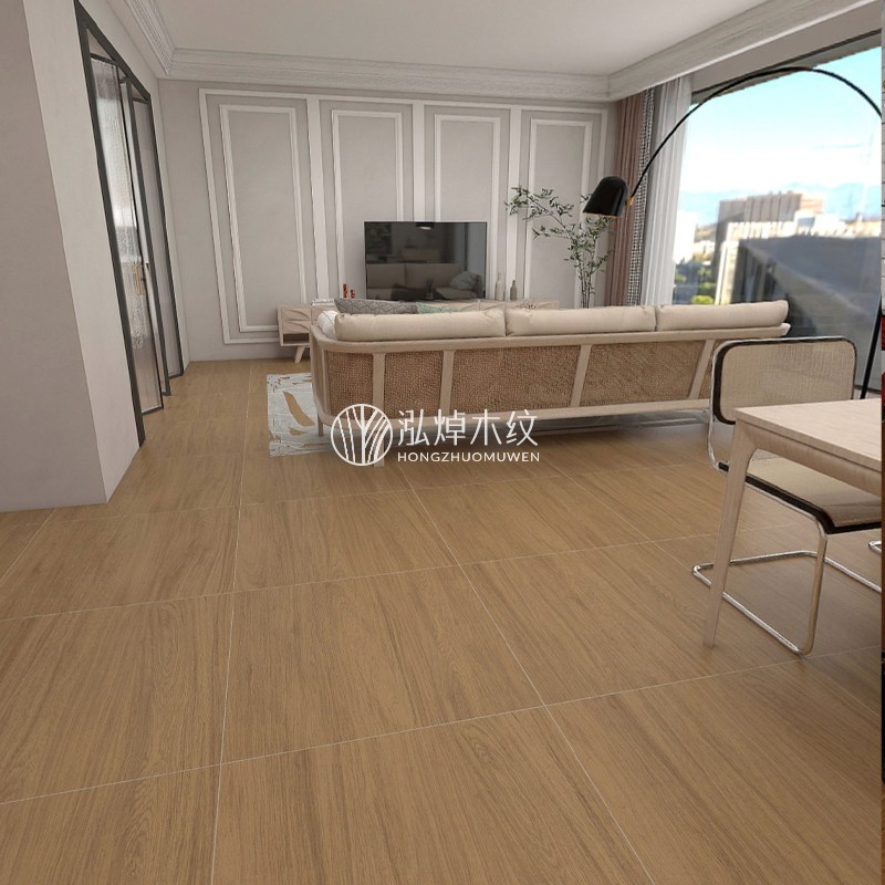 法式复古原木风木纹瓷砖600x600仿实木纹地砖客厅饭厅卧室地板砖