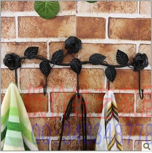 铁艺粘钩 玫瑰花衣帽钩创意 挂钩 挂衣钩 壁钩 工艺衣钩 衣架