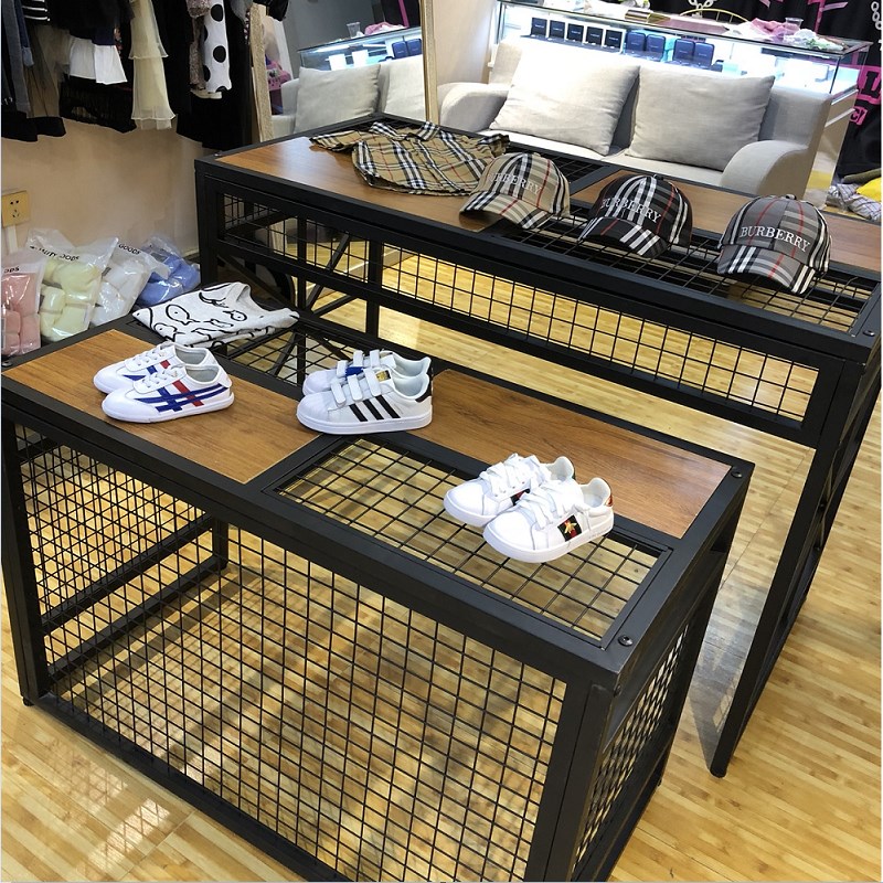 服装店高低桌 流水台 网格鞋子 包包 裤子多功能中岛展示桌