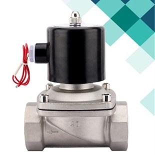 220v24vX6分 纯铜线304不锈钢电磁开关阀常闭2w水阀气阀 dn15