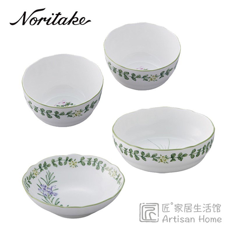 日则武香草骨瓷饭碗碗沙拉碗
