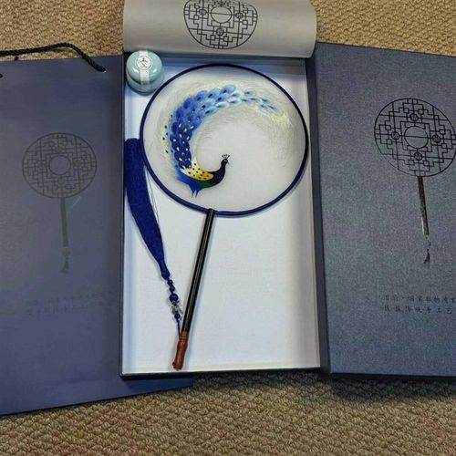 纯手工面绣复古团扇古风香款长扇子工艺扇装