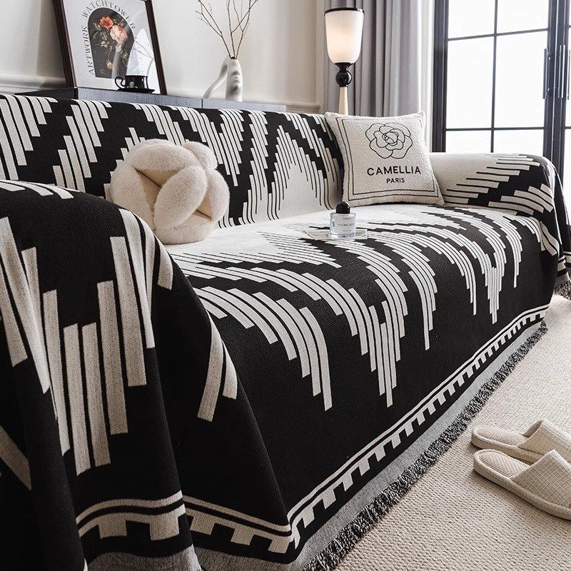 皮沙发专用沙发盖布巾22新款防滑颗粒沙发罩雪尼尔沙发垫盖毯