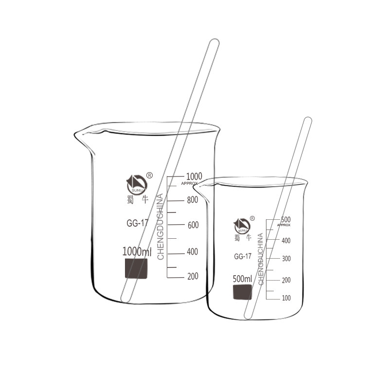 蜀牛低型玻璃刻度烧杯规格齐全 一盒实验