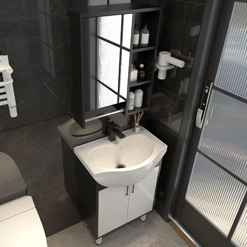 大肚盆浴室柜落地洗手盆柜陶瓷一体洗脸盆小户型洗漱台