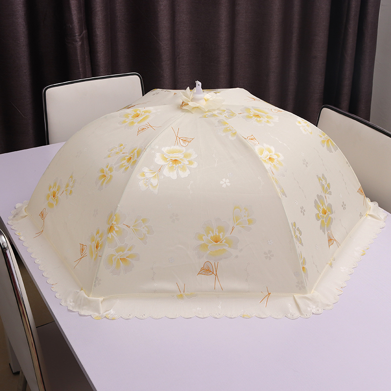餐桌饭菜罩防苍蝇遮菜防尘罩折叠盖菜罩饭桌蚊帐伞大号圆形菜盖