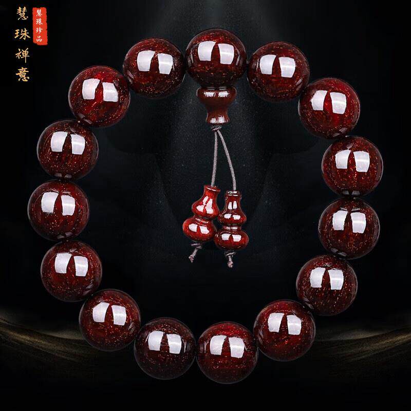 正宗老料金星小叶紫檀手串佛珠文玩印度老料手珠项链紫檀木男女款