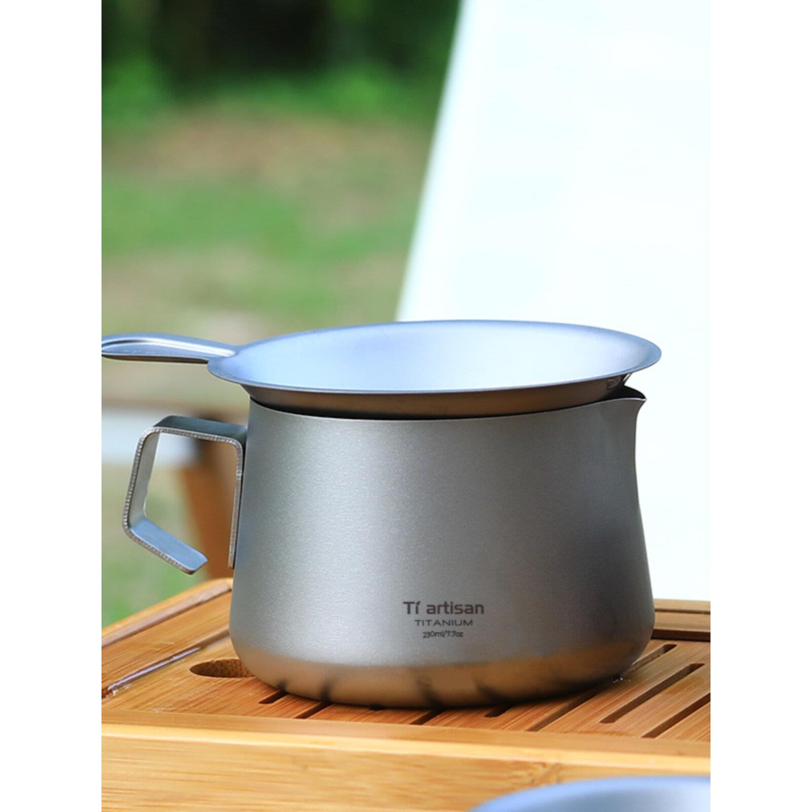 钛工匠纯钛公道杯露营便携分茶器茶滤一体套装家用功夫茶旅行茶具