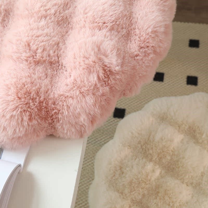 新款秋冬泡泡绒坐垫圆形记忆棉椅垫加厚飘窗椅子屁垫粉色奶油色垫