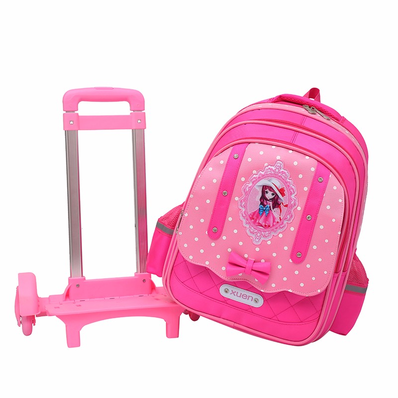 专业闪光可拆卸男女童拉杆书包小学生1-3-5升级两用减负手拉式拖