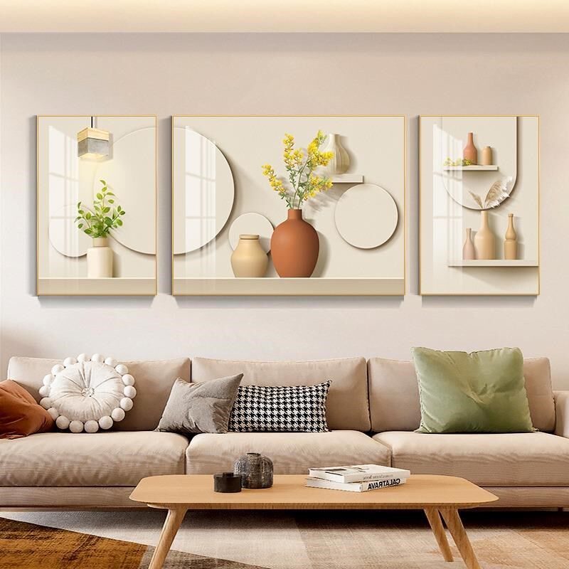 奶油新款客厅墙壁装饰画高档大气电视沙发背景墙挂画高级壁画