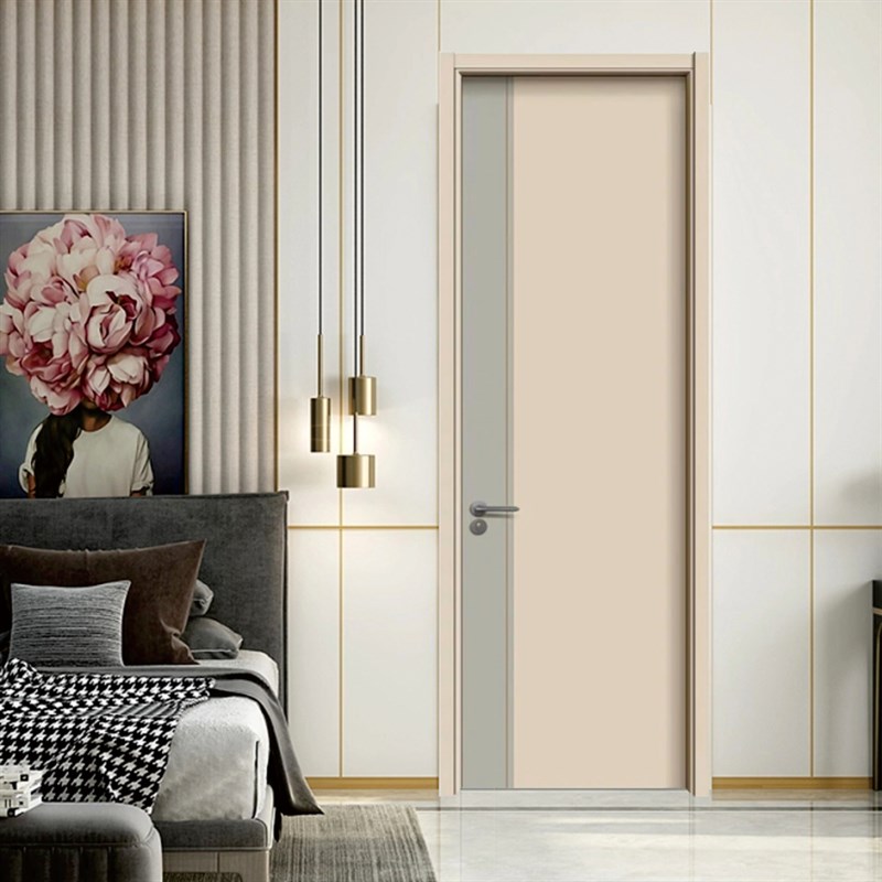 实木门碳晶橡木室内门装门卧室门生态奶咖色定制静音房间门工厂